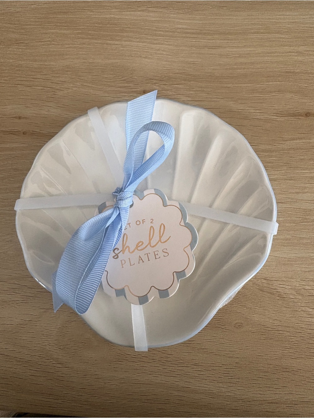 CERAMIC Clam Shell Plates set of 2